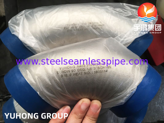 ASTM A403 WP347H-S 90° Отвод длинный радиус, приварной, для трубопроводов технологических процессов при повышенных температурах