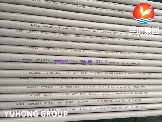 Грех Costura ASTM A312 TP304L TP316L Tubos de Acero Inoxidable обжег мариновать 100% UT ET