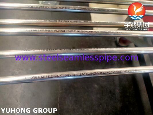ASME SB163 UNS N02201 Бесшовная никелевая трубка для теплообменника и конденсатора