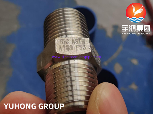 ASTM СТАЛЬ ВЫПЛАВЛЕННАЯ ДУПЛЕКС-ПРОЦЕССОМ 3000# NPT B16.11 TBE НИППЕЛЬ НАГОВОР F53 A182 1/2» СУПЕР ВЫКОВАЛА ШТУЦЕРЫ